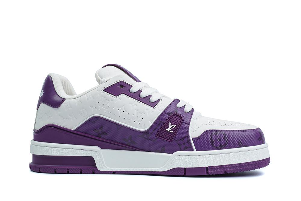 Pkgod Louis Vuitton Trainer White Purple Monogram retail materials ready to ship